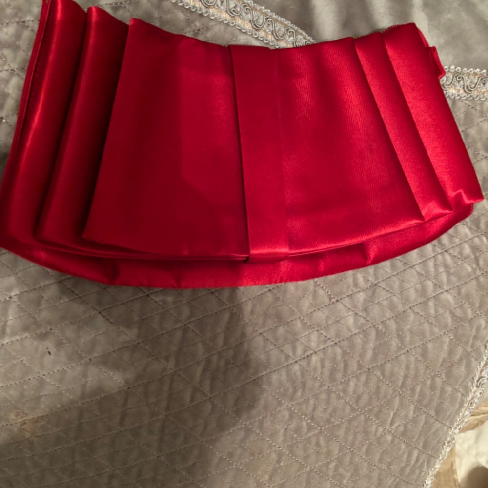 Red Satin bow clutch